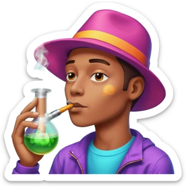 Smoking out of bong psychadelic sticker