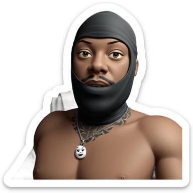 boy with necklace and tattoo sticker