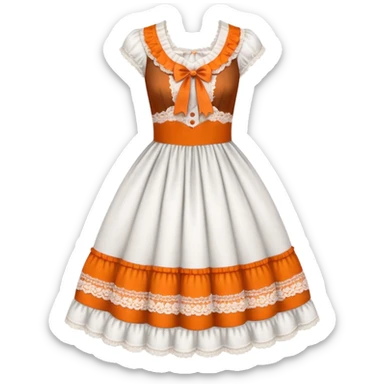 Lolita dress, white and orange sticker
