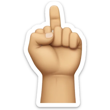 You will make a fist. But your thumb will be visible between your index and middle fingers. sticker