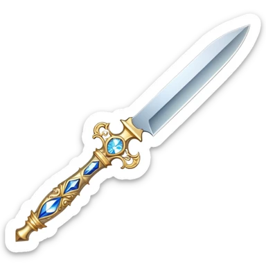 An ornate gilded knife with the blade made of space crystal sticker