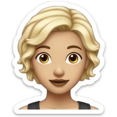 Light skinned girl in her 20s with dark short hair sticker