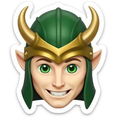 portrait of Loki – Horned helmet, mischievous grin








 sticker