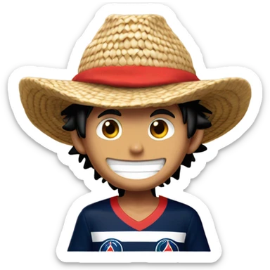 Luffy with psg jersey sticker