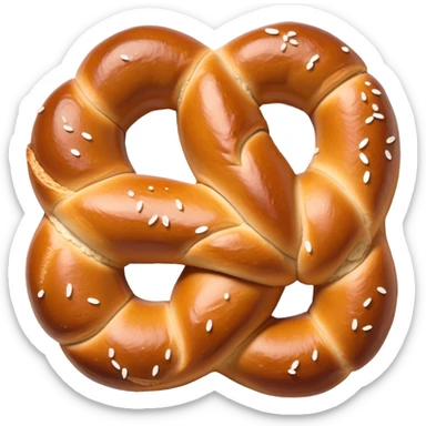 Soft pretzel snack in emoji style sticker