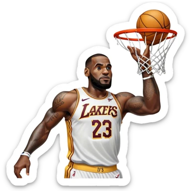 can i get an emoji of lebron james dunking the ball like he is a hindu god? sticker