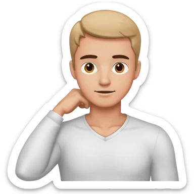 Guy with arms on his neck sticker