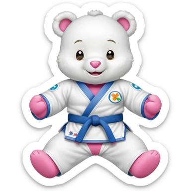 Care bear in a jiu jitsu gi sticker