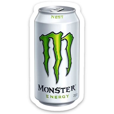 White monster energy drink can sticker
