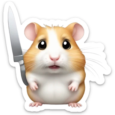 Hamster holding a knife angrily  sticker