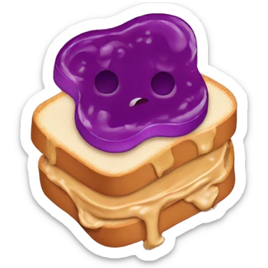 Peanut butter and jelly sandwich sticker