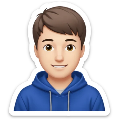 Draw MrBeast in casual hoodie with short hair & friendly smile. sticker