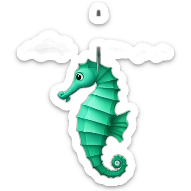 seahorse under an umbrella sticker