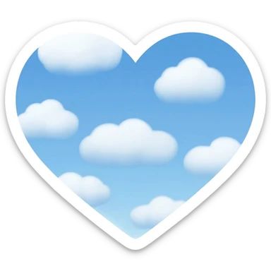 Quiero un emoji de corazón con nubes súper kawaii sticker