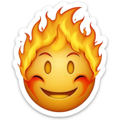 Make it look like a normal emoji just with burning head🙂🔥 cobine the two sticker
