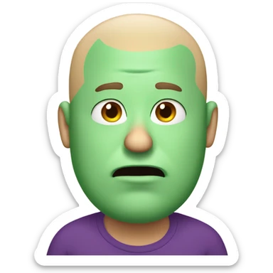 Fat balding middle age guy with bad breath sticker
