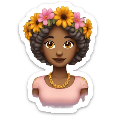 Leopard flower crown  sticker