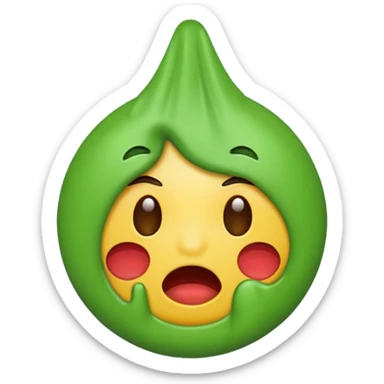 Mean emoji throwing up  sticker
