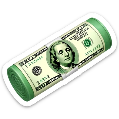 Money that is like a tube One dollar sticker