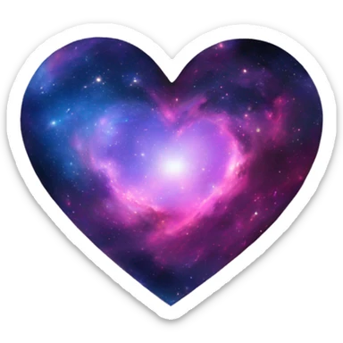 Galaxy heart sticker