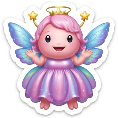 blobfish that is a magical fairy with wings sticker
