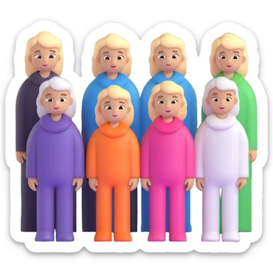 five white people standing together in a team sticker