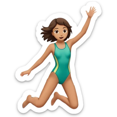 girl jumping off a bridge over water sticker