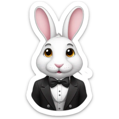 rabbit in a tux sticker