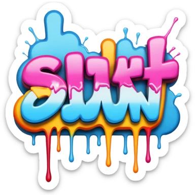 graffiti of the word  sit down  sticker