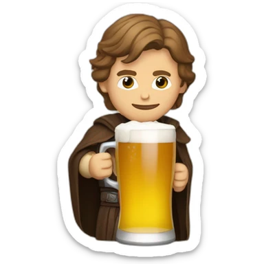 Anakin skywalker drinking a beer sticker