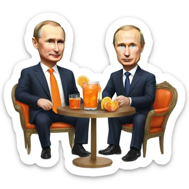 Putin and Schröder in an aperol spritz sticker