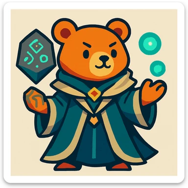 cute bear inspired by awakening sage from Black Desert Online sticker