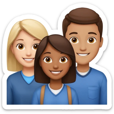 tres estudiantes felices  sticker