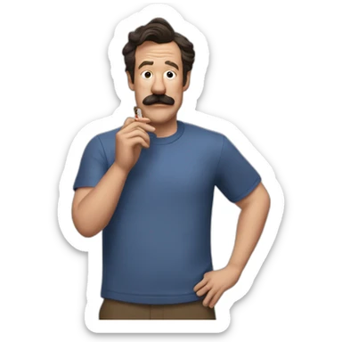 Ted Lasso smoking a side of beef sticker