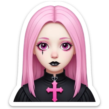 black pink goth cross  sticker