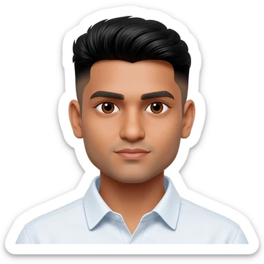 Indian young man at 25 years old fade hair cut sticker