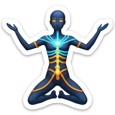 human silhouette with balanced energy lines sticker