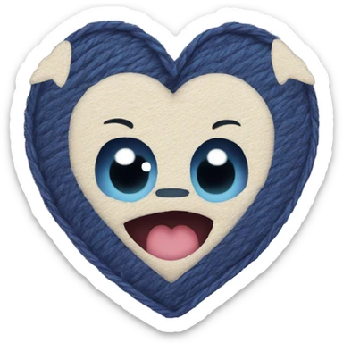 stich in a heart sticker