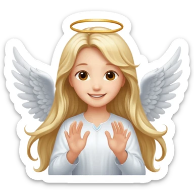 Cute girls with angel wings sticker