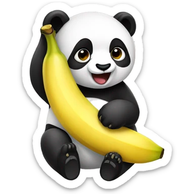 Panda eat banana sticker