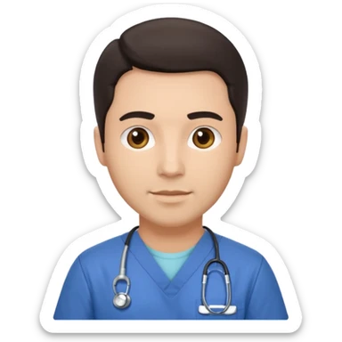 male nurse with dark hair sticker