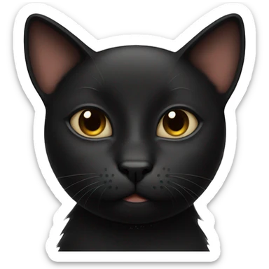 Black cat with much fue sticker