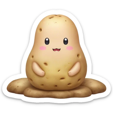 kawaii sanrio meditating potato landscape sticker