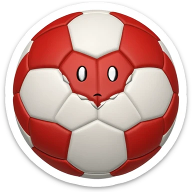 A soccer ball kissing a softball sticker