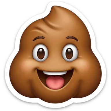 poop emoji with a smiling face sticker