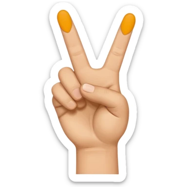 Create an emoji of a hand, peace sign with the thumb is open sticker