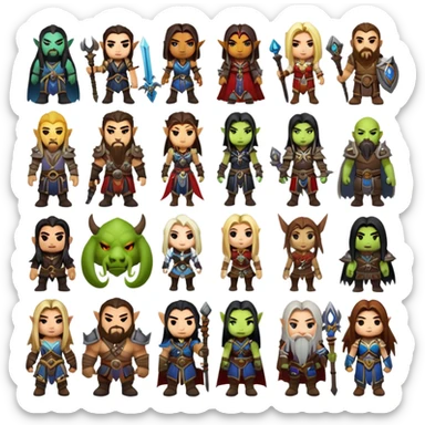 сненерируй эмодзи персонажей из world of warcraft sticker