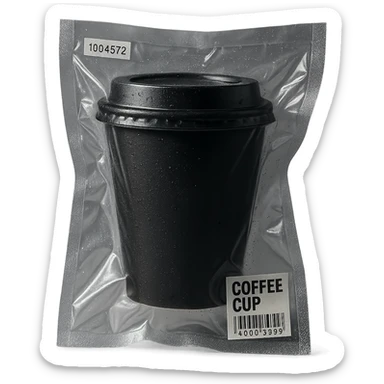 vacuum-sealed style coffee cup with a lid sticker