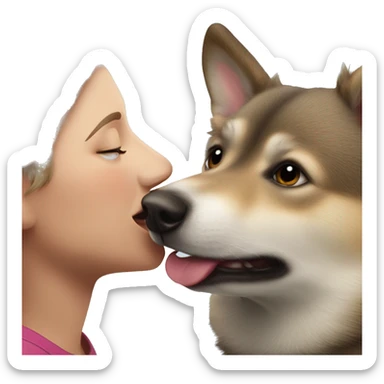 A Swedish Vallhund kiss a man sticker