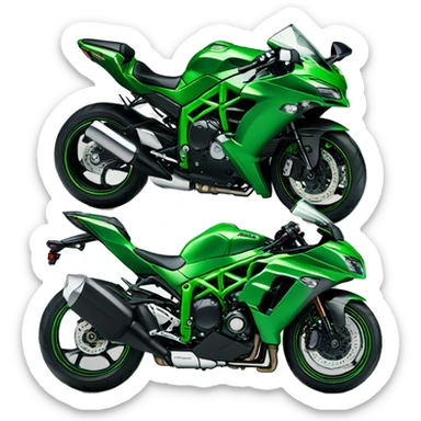 green kawasaki ninja H2 sticker